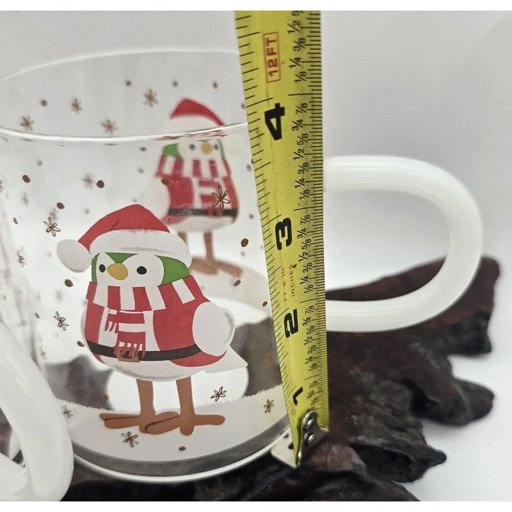 Wondershop Target Bird Flurry Christmas Featherly Friends Glass Mugs Set Of 2